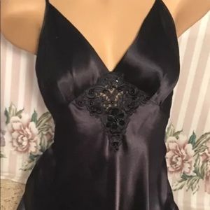 Vintage Miss Elaine long black gown Retro collectible USA made size Large
